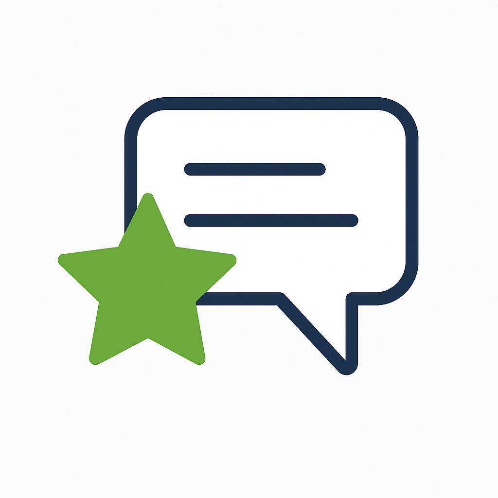 Five star reviews icon